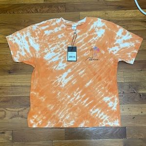 Re/Done Women's 90's Oversized "Palm" Tee in Tangerine Tie Dye Size S (nwt)